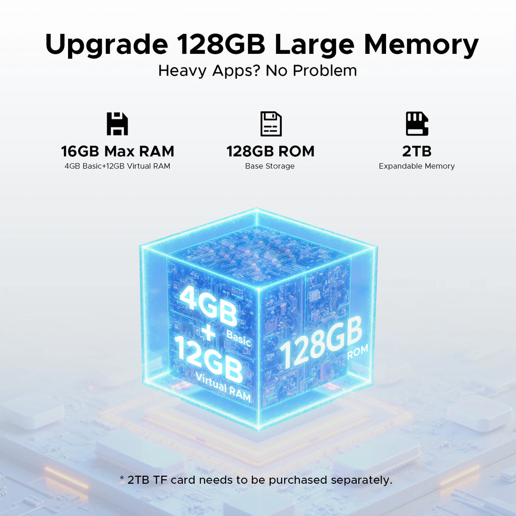DOOGEE Fire 3 Pro Rugged Phone 8350mAh Battery T7200 Android 15 Smart Phone 5.5'' HD+ Display Cell Phone 16GB+128GB Widevine L1