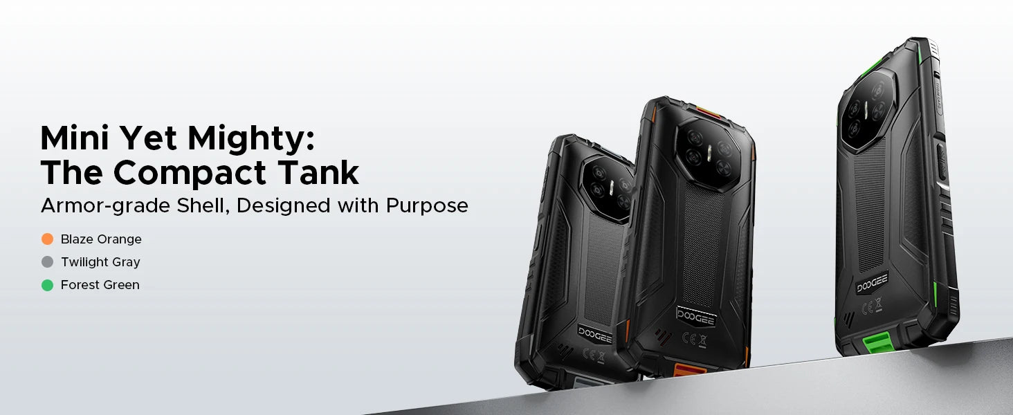 DOOGEE Fire 3 Pro Rugged Phone 8350mAh Battery T7200 Android 15 Smart Phone 5.5'' HD+ Display Cell Phone 16GB+128GB Widevine L1