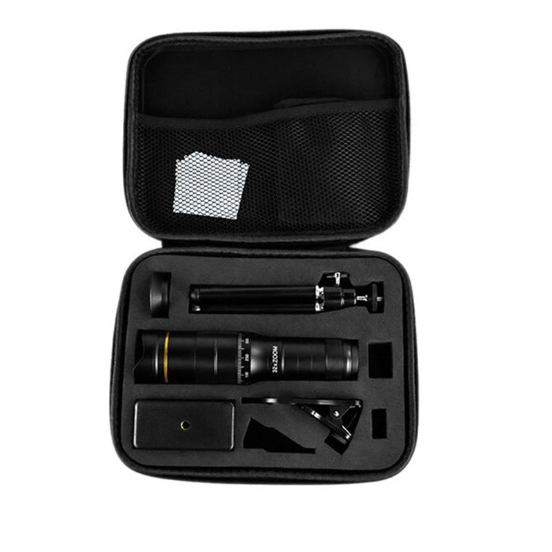 32X Telephoto for Cellphone Mobile Phone Camera Lens Zoom Telescope 4in1 Macro Fish Eye Wide Angel Lenses for iPhone Smartphone