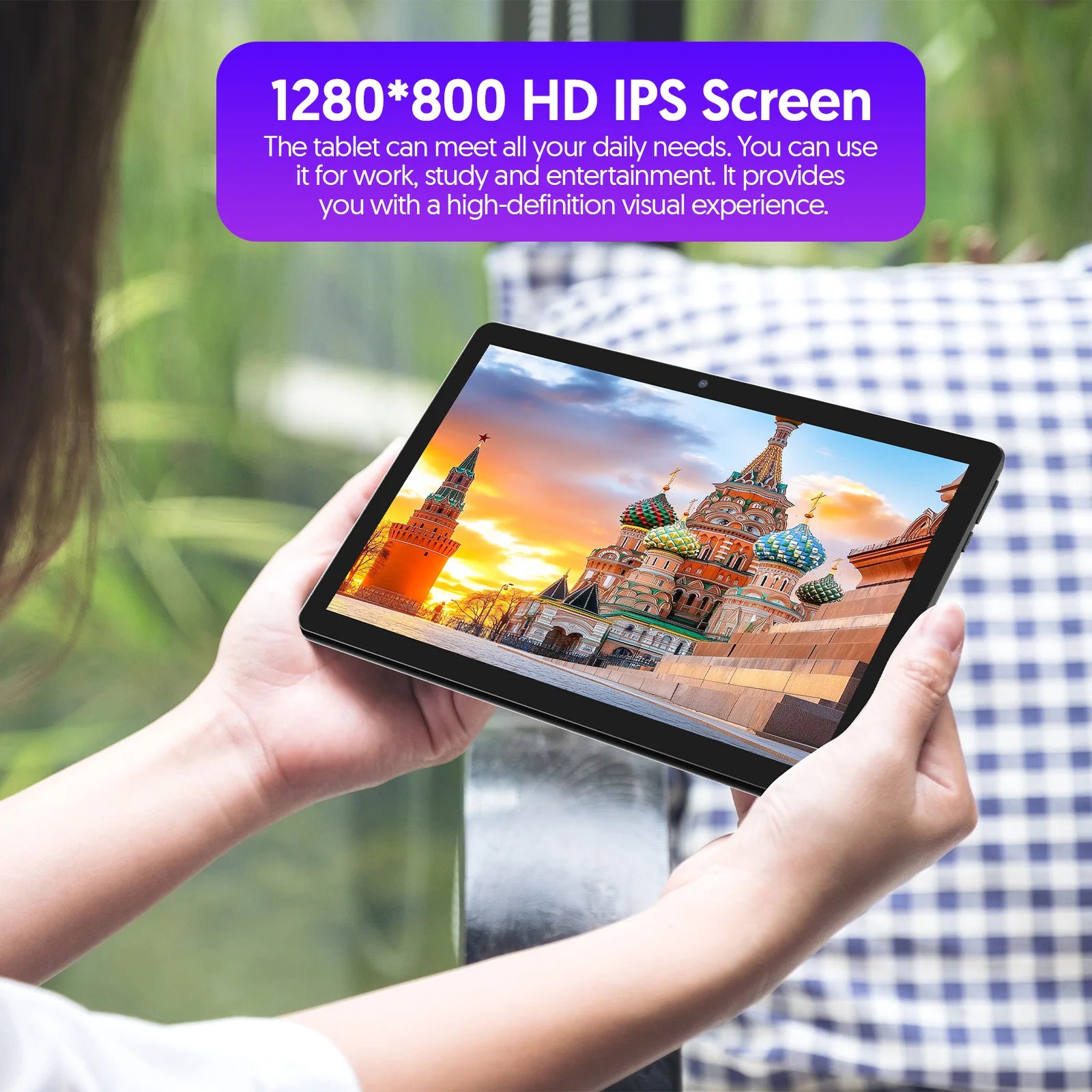 BAKEN Global Edition 10-inch tablet PC, Android 15 system, quad-core processor, 12GB+64GB, supports 1TB expansion, WiFi, 6000mAh