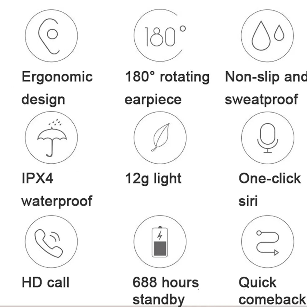 X27 Bluetooth 5.0 Earphone Business Wireless Headphone long Standby Noise Reduction Sports Headset Waterproof for Smartphone