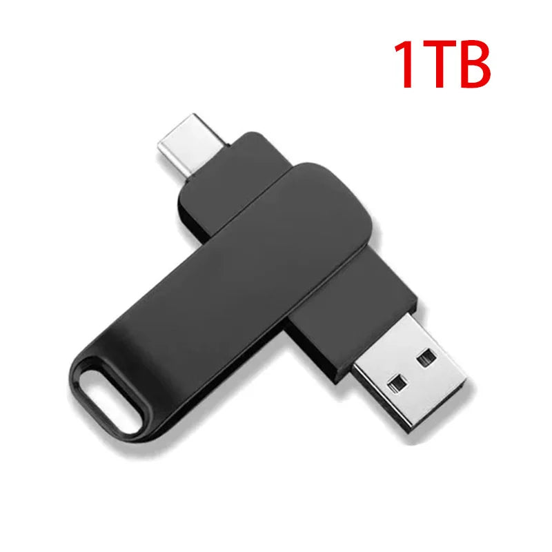 High Speed 16TB Flash Drive USB 3.2 Metal U Disk Type-C Memory Stick Waterproof Storage PC Phone Data Transfer 2026 New