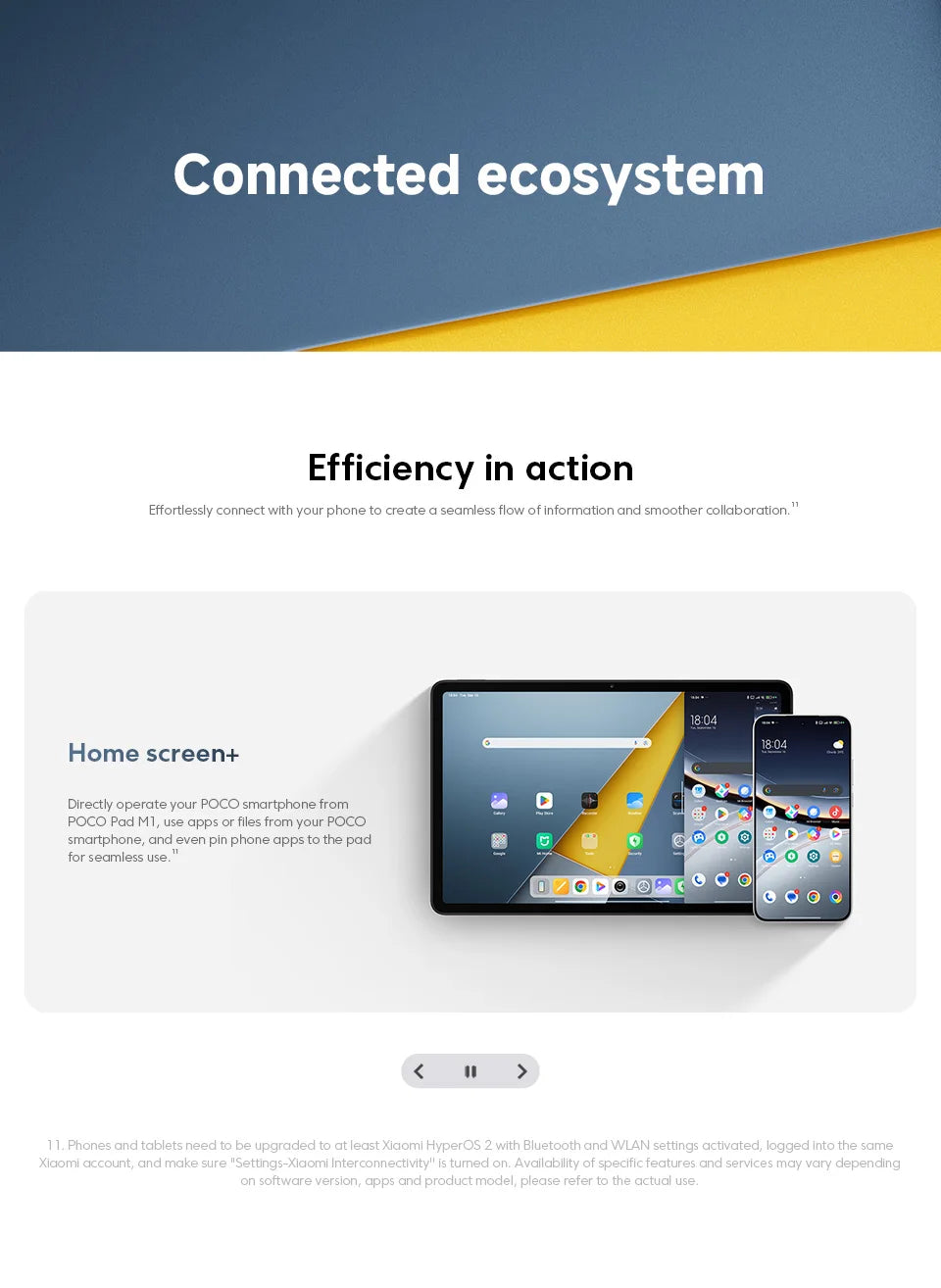 POCO Pad M1 Global Version Tablets Snapdragon® 7s Gen 4 12000mAh Battery 12.1’’ 2.5K display 8MP camera 33W charging