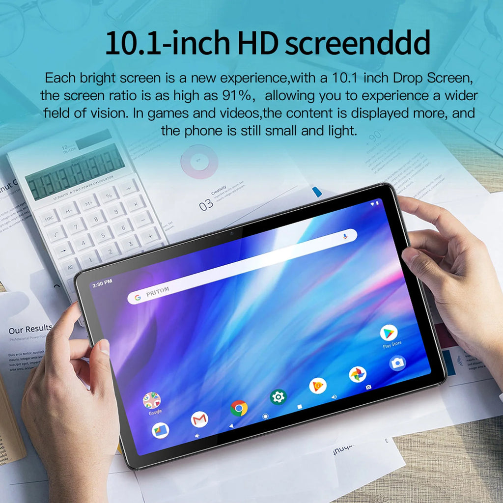 New 10.1 Inch Tablets Octa Core 3G Phone Call Dual SIM Dual Cameras 4+64GB Android 13 Google Play WiFi Bluetooth Global Version