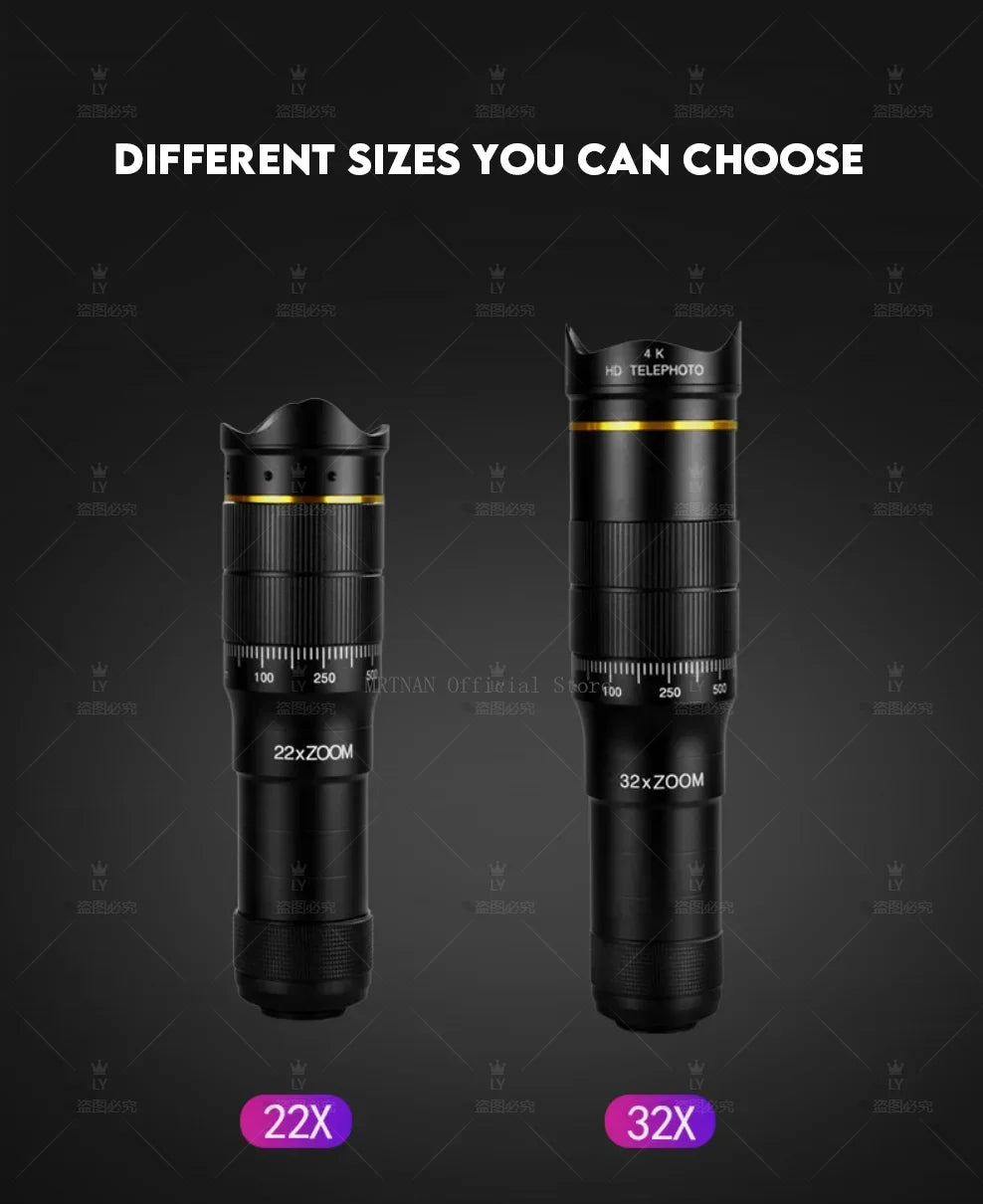 CAOX 32x Professional Concert Monocular Telescope, HD Zoom Phone Camera Lens Telescope, Suitable for Camping and Concerts