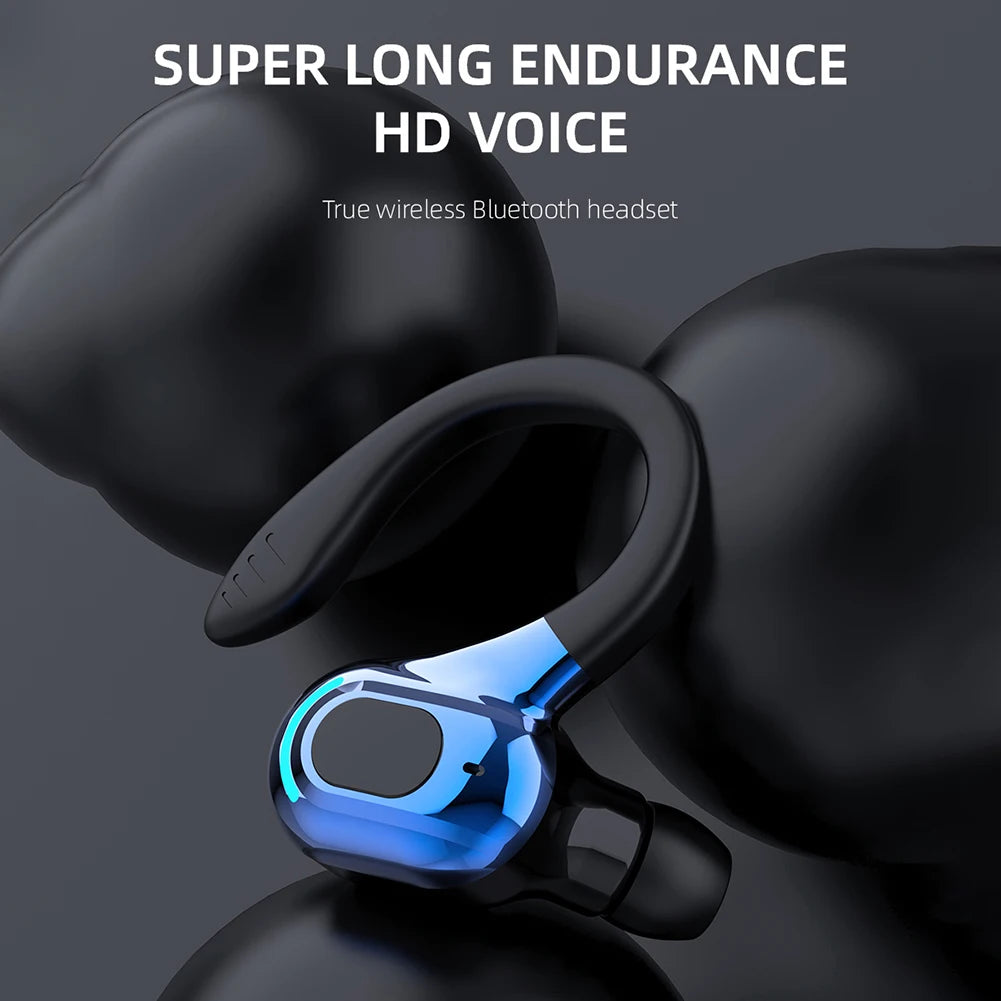 Waterproof Hanging Single Ear Earbuds Bluetooth-compatible 5.2 Noise Cancelling Sports Wireless Business Headphones