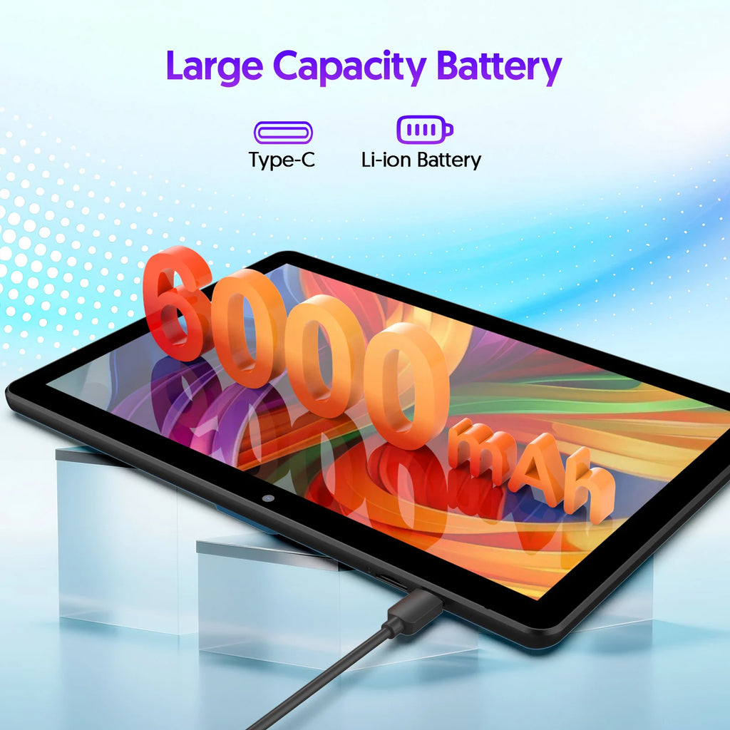 BAKEN Global Edition 10-inch tablet PC, Android 15 system, quad-core processor, 12GB+64GB, supports 1TB expansion, WiFi, 6000mAh
