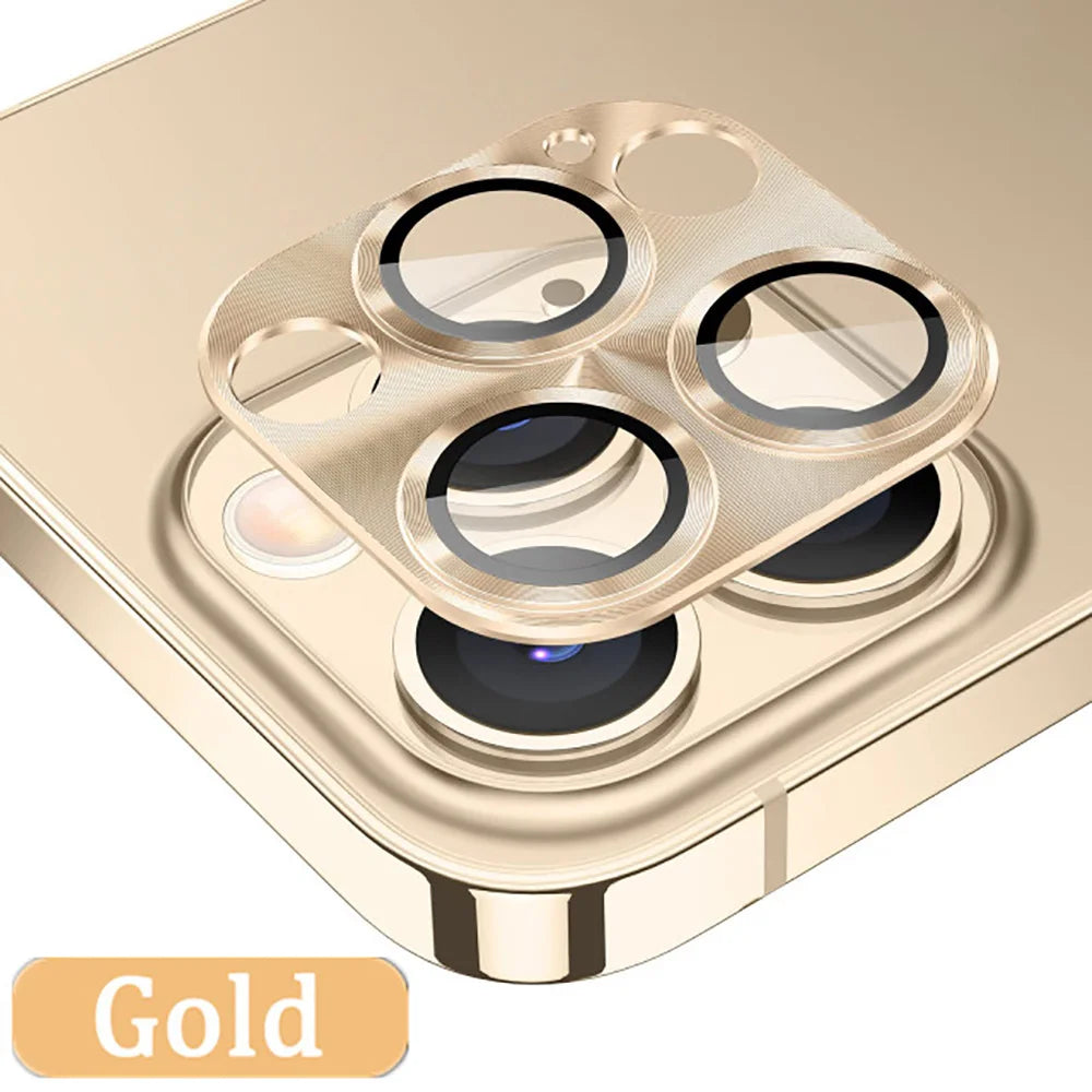 Metal Armor Camera Lens Protector For iPhone 16 Pro 17 13 11 12 14 15 Pro Max Tempered Glass For iPhone Mini Camera Protector
