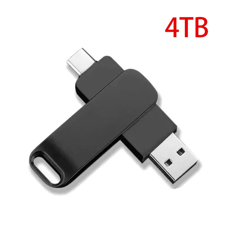 High Speed 16TB Flash Drive USB 3.2 Metal U Disk Type-C Memory Stick Waterproof Storage PC Phone Data Transfer 2026 New