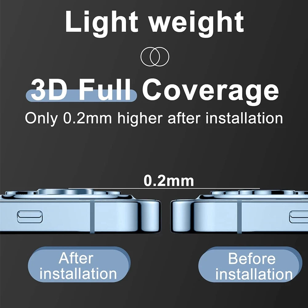 Metal Armor Camera Lens Protector For iPhone 16 Pro 17 13 11 12 14 15 Pro Max Tempered Glass For iPhone Mini Camera Protector