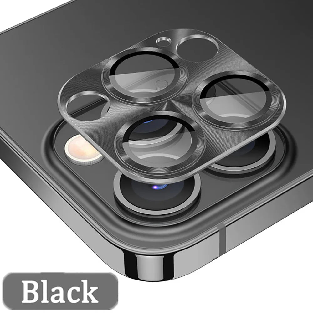 Metal Armor Camera Lens Protector For iPhone 16 Pro 17 13 11 12 14 15 Pro Max Tempered Glass For iPhone Mini Camera Protector